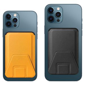 Para MagSafe Wallet Case Stand Phone Card Holder Funda de cuero magnética para iPhone 13 12 14 Pro Max Case con soporte