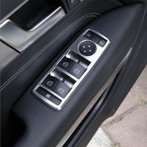 Pour Mercedes Benz Classe E Coupé W207 C207 2009-2016 Accessoires automobiles intérieurs Garniture de fenêtre de conduite à gauche Bouton de commutation Autocollants Cadre de couverture