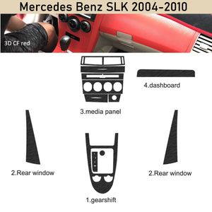 Para Mercedes Benz SLK 2004-2010 Panel de Control Central Interior manija de puerta pegatinas de fibra de carbono calcomanías accesorios de estilo de coche