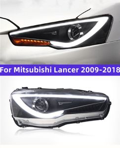 Pour Mitsubishi Lancer 20 09-20 18 Assemblage LED modifié Daytime Running Lights Streamer Turn Signal Lens Lampe Xenon