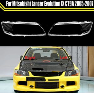 Para Mitsubishi Lancer Evolution IX CT9A 2005-2007, cubierta de faro de coche, tapas de lámpara, faro delantero de coche, carcasa de lente, funda de faro