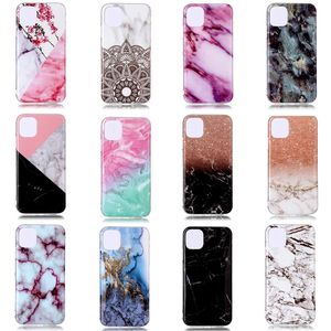 Estuches de mármol suave TPU IMD para Iphone 12 Pro MAX 12 Mini 11 XR X XS 8 7 6 Samsung Note 20 S21 S20 A02S A72 A52 A32 A42 Cubierta de teléfono de gel de moda de lujo de roca de piedra de granito natural