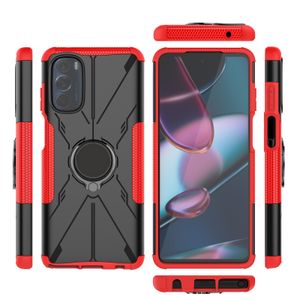 Silicone hybride pour Motorola G Pure G31 G41 E20 E30 E40 G60 G30 G20 G10 G22 G51 G71 Moto G Stylus Edge 20 Pro Case Armor Car Ring Stand Protection Hard Cover
