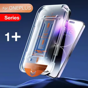 PARA Oneplus 9RT 9R 8T 7T 9 7 6T 6 ACE PRO One Plus Protectores de pantalla Película de vidrio templado Sin polvo Fácil instalación Kit de eliminación automática de polvo