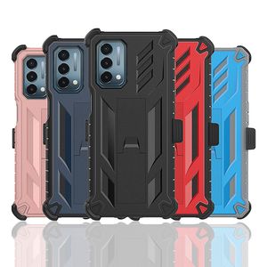 Para OnePlus Nord N200 5G Heavy Duty Hybrid 3In1Armor Fundas de robot con soporte Clip para cinturón Combo cubierta resistente a prueba de golpes D1