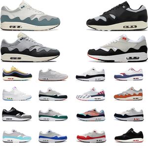 Pour les chaussures de course en plein air 1 1s Trainers 87s Sneakers Hommes et Femmes chaussure Elephant Aura Bred Patta Monarch Sport Red Taille 36-45