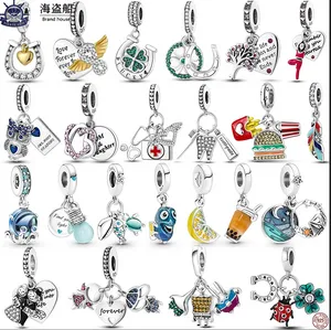 Pour les breloques pandora authentiques perles en argent 925 Dangle Glow-in-the-dark Lightbulb Pendant Boy Girl Bead