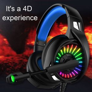 Para PS4 Gaming auriculares LED luminosos 4D estéreo RGB marquesina auriculares con micrófono para Xbox One/portátil/computadora Tablet Gamer A20