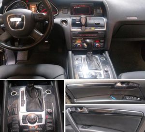 Pour Q7 2005-2019 panneau de commande Central intérieur poignée de porte 3D/5D autocollants en Fiber de carbone autocollants style de voiture Accessorie6142219