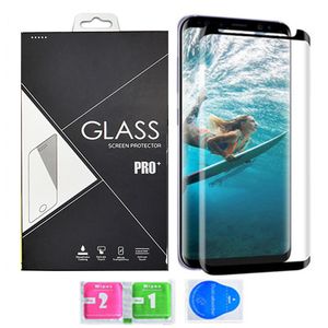 Protecteur d'écran en verre trempé anti-rayures 3D pour Samsung Galaxy S22 S21 S20 Note20 Ultra S7 bord S8 S9 Plus Note 10 9 8 avec emballage de vente au détail