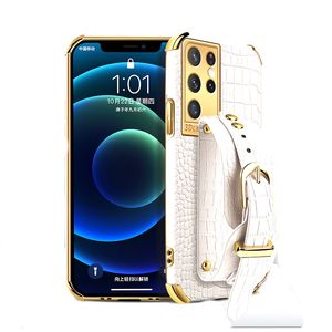 para Samsung Cases S21plus estuche para teléfono móvil con patrón de cocodrilo NOTE20 ultra galvanoplastia 6D suave A32 cubierta protectora con orificio fino