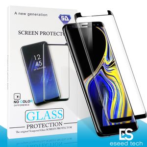Compatible avec les étuis pour Samsung Galaxy S9 S8 Plus Note 9 Note8 S7 S6 Edge 3D Curve Edge petite version Protecteur d'écran en verre trempé avec emballage