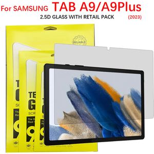 Protecteur d'écran de tablette en verre trempé pour Samsung Galaxy A9 A9Plus 2023 Tab A8 A7 A S8 S6 S2 S7 S7PLUS S7FE Film de protection en verre d'écran avec emballage de sac en papier