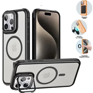 Electroplate Kickstand Holder Mirror Cases pour iPhone 13 12 mini 11 Pro XS Max XR 6 7 8 plus Samsung S20 S21 Note 20 A12 A32 A52 A72 Housse de luxe avec boîte d'emballage