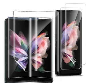 Protecteur d'écran Hydrogel pour Samsung Galaxy Z Fold 3 4 Film transparent souple en TPU avec suppression de la carte d'application d'installation
