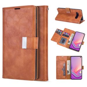 Para Samsung NOTE20 ULTRA S9Plus S8 S7Edge S6 patrón de grietas monedero de cuero bolsillo protector magnético funda para teléfono