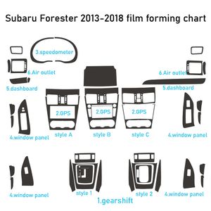 Para Subaru Forester 2013-2018, Panel de Control Central Interior, manija de puerta, pegatinas de fibra de carbono 5D, calcomanías, accesorios de estilo de coche