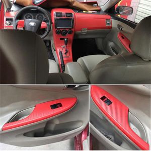 Para Toyota Corolla 2007-2013, manija de puerta de Panel de Control Central Interior, pegatinas de fibra de carbono 3D 5D, accesorios de estilo de coche 24290h