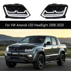 For Volkswagen Amarok LED Headlight Assembly 08-20 DRL Daytime Running Light Streamer Turn Signal For VW Head Lamp Auto Parts