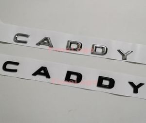 Para VW Golf Caddy Car Middle Trunk Sticker Logotipo de placa de identificación para letras cromeregulares negras brillantes Font emblema Insignia1850399