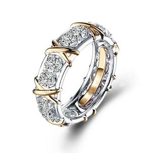 Pour les anneaux de femme CROSS Connexion avec le diamant en diamant zircone mensonge de bijoux homme femme livraison gratuite