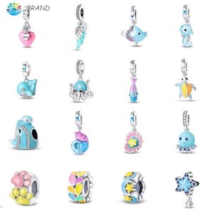 Pour les femmes Charms Authentic 925 Silver Beads Ocean Series S925 Silver DIY Jewelry