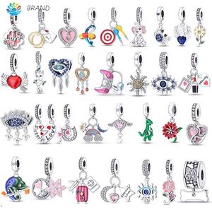 For women charms authentic 925 silver beads Chameleon pendant