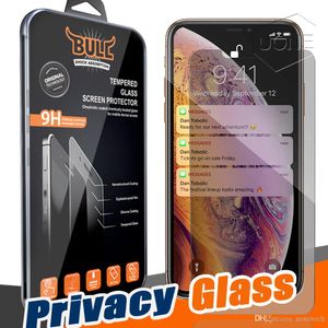 Protector de pantalla para 15 14 XR XS MAX X 8 7 6 Privacidad Vidrio templado LCD Película antiespía Protector de pantalla Escudo