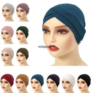 Front croisé intérieur Hijab chapeau femmes musulman Jersey Ninja casquette foulard bonnets Bonnet doux sous-écharpe perte de cheveux chapeaux enveloppement