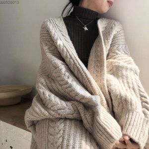 Commerce extérieur français unique vêtements pour femmes marque de liquidation étiquette coupée hiver pull mi-long japonais vintage style paresseux veste tricotée