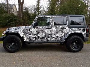 Forest Winter noir blanc Gris Camouflage Vinyl wraps pour Wrap de voiture de véhicule Graphic Camo couvrant les autocollants sans bulles d'air 1.52x30m 5x98ft