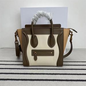 Forever Classic Nano SMILEY Sac en cuir de veau naturel tambouriné Sacs à cosmétiques Textile Étuis à bandoulière en cuir véritable avec longue bandoulière Sacs à main supérieurs Bagages .A