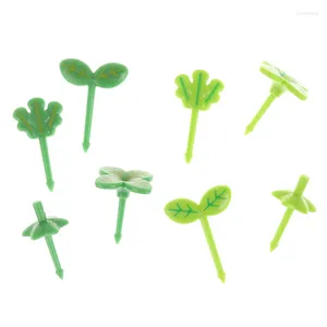 Fourks 8pcs fruit vork tandenstoker bladeren salade minuscule mini choix de gâteaux voor enfants