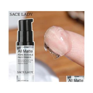 Foundation Primer Sace Lady All Matte Pore Invisible Face Smoothing Hidratante Acabado impecable Base de maquillaje Tamaño de muestra 6Ml Facial Dhhvk