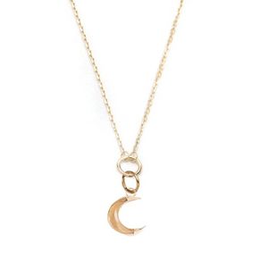 Foundrae Oro de 18 quilates Crescent - Karma Fine Layer Necklace collar para joyería de diseño personalizada colgante personalizado chapado en oro