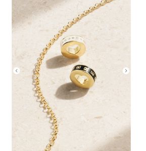 Foundrae Resilience + Wholeness Heart Beat Collar de oro de 18 quilates y esmalte para mujer, joyería de diseño, colgante personalizado chapado en oro