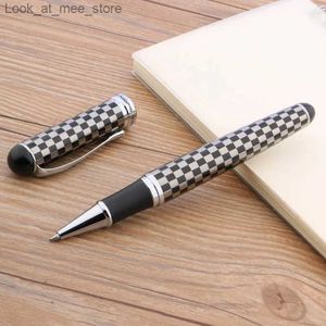 Stylos à plume Stylos à plume Jinhao 750 argent accessoires métal blanc échiquier stylo à bille roulante stylos à encre stylo à bille fournitures de bureau Q240314