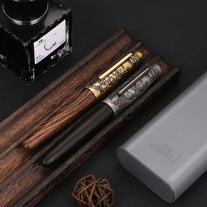 Stylos plume Jinhao 9056 Tiger Stylo en relief EF F M Bent Nib Handmade Wooden Writing Office Set Business Papeterie Cadeaux 230704
