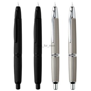 Fountain Pens MAJOHN A1 Press Fish Scale Striped Metal Extra Fine Fountain Pen Retractable WIth Clip/No Clip Ink Office School Writing Gift HKD230904