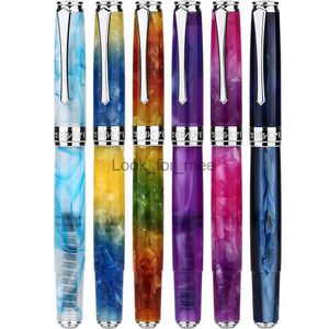 Stylos à plume PENBBS 500 résine acrylique presse-type Piston stylo plume coloré Art celluloïd haut de gamme étudiant pratique calligraphie papeterie HKD230904