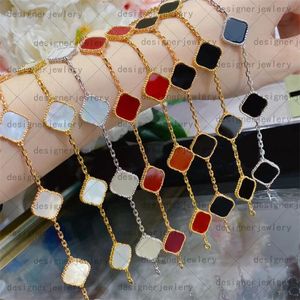 bracelet trèfle à quatre feuilles bracelets designer pour femme bracelet breloque bonne qualité plaqué or 18 carats coquille d'agate noir blanc vert rouge rose bleu gris bracelet diamant