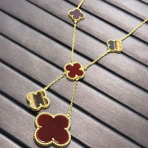 Collar de trébol de cuatro hojas Ojo de gato Concha natural Ágata Conjunto de joyas Diseñador Chapado en oro de alta calidad 18K Producción de piedras preciosas naturales 036