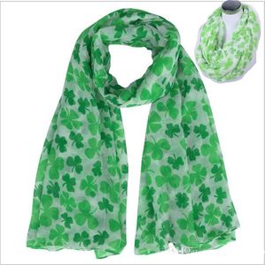 Four Leaf Clover Shamrock Print Women's Infinity Scarf St Patrick Day factory directement vente Ring Scarfs