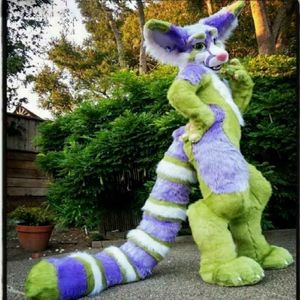 Renard Mascotte Costume Animal Fursuit Husky Longue Fourrure