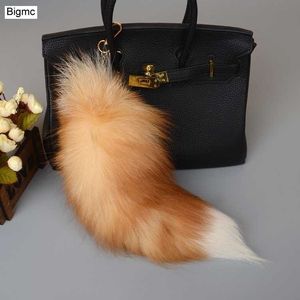 Fox Tail Colgantes Llavero 40 cm Fur Pom Llavero Charm Bag Coche Llavero Mejor Regalo Joyería K1644 G1019