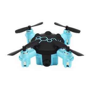 FQ777 FQ04 Beetle Mini Pocket Drone with Camera, Headless Mode RC Quadcopter RTF, Blue