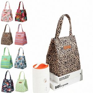 Fr Animal Print Pattern Sac à lunch oxford tissu thermique Picnic Sac école travail déjeuner insulati sac alimentaire fourre-tout sac à main o5p3 #