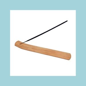 Lámparas de fragancia Lámparas de fragancia Natural Plain Wood Incienso Stick Ash Catcher Burner Holder Palos de madera Drop Delivery 2 Drinktoppers Dhxsd