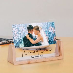 Marco personalizado para parejas, marco de fotos, Día de San Valentín, aniversario de boda, regalo conmemorativo para novio, novia, recuerdo de amor personalizado