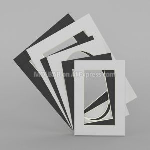 Cadre blanc / noire MATS RECTANGE / OVAL / Square / Cercle Moutiens en papier pour 6/7/8 pouces Frame d'image Passepartouts 100pcs / Lot Wholesale